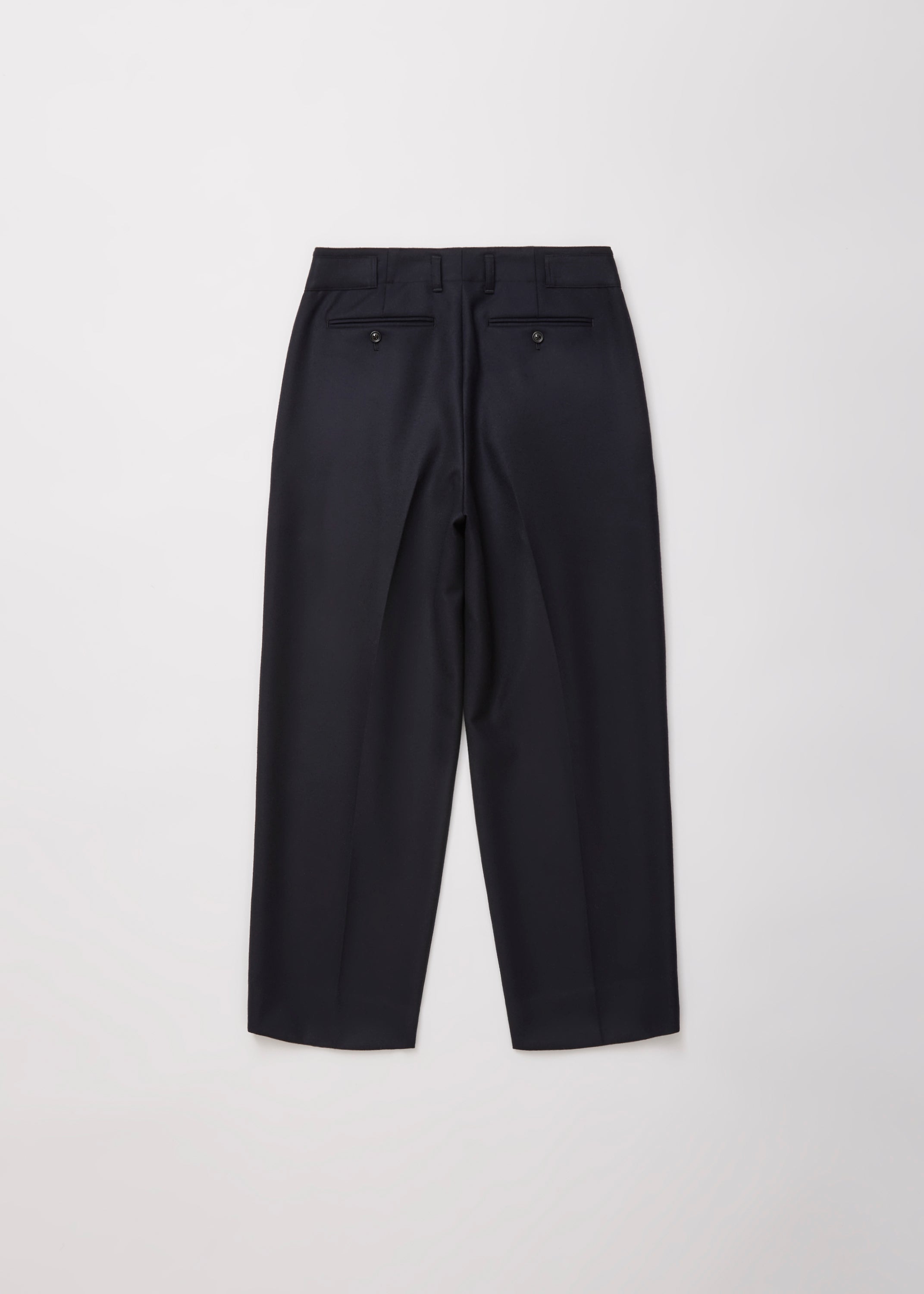 SUPER FINE LIGHT MELTON TUCKED TROUSERS