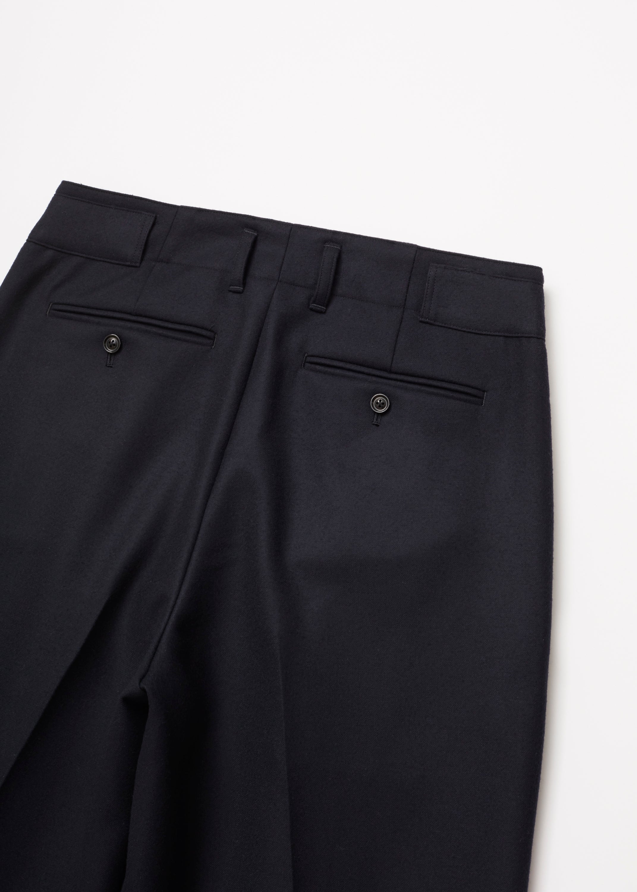 SUPER FINE LIGHT MELTON TUCKED TROUSERS