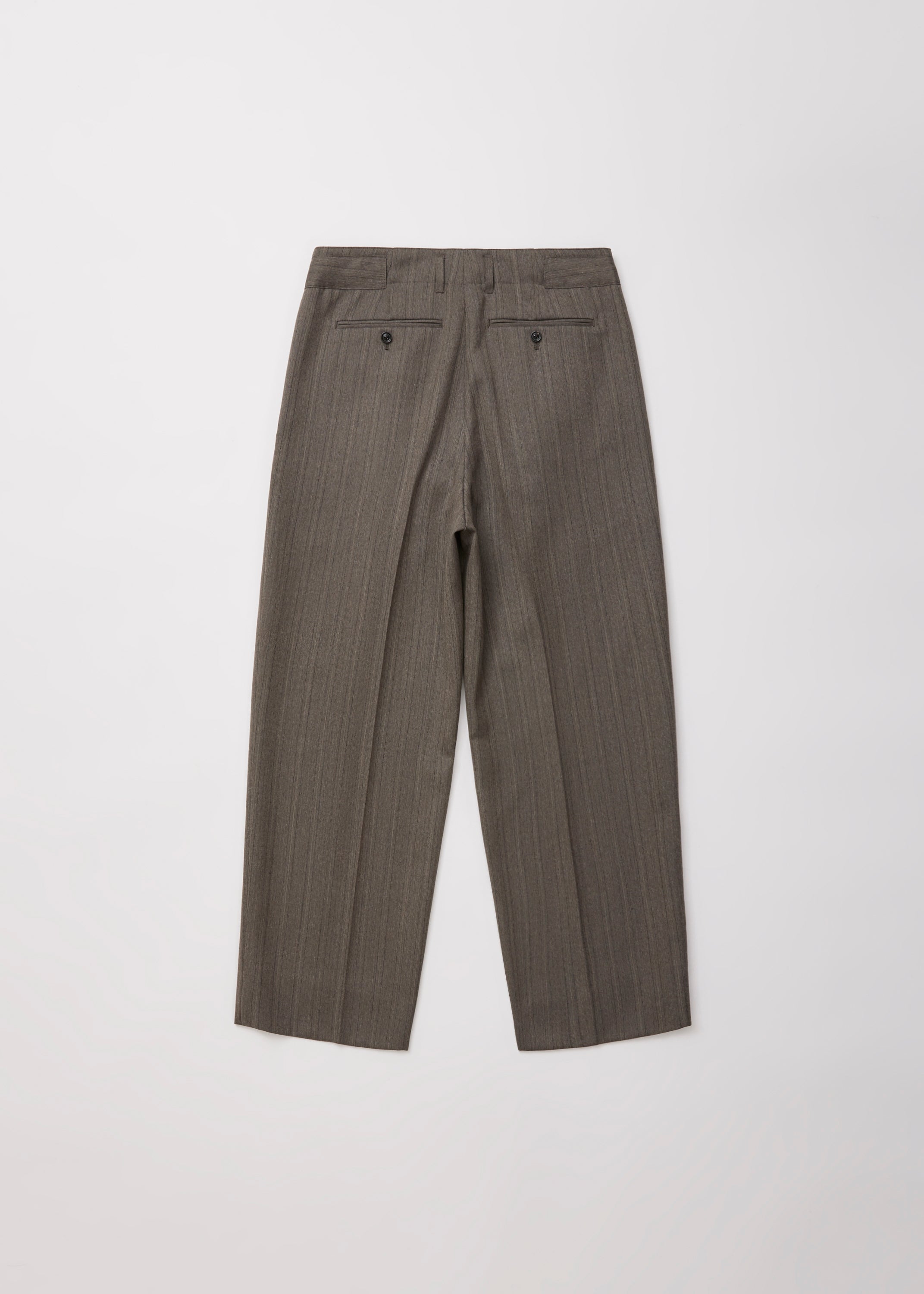 MELANGE HERRINGBONE STRIPE TUCKED TROUSERS