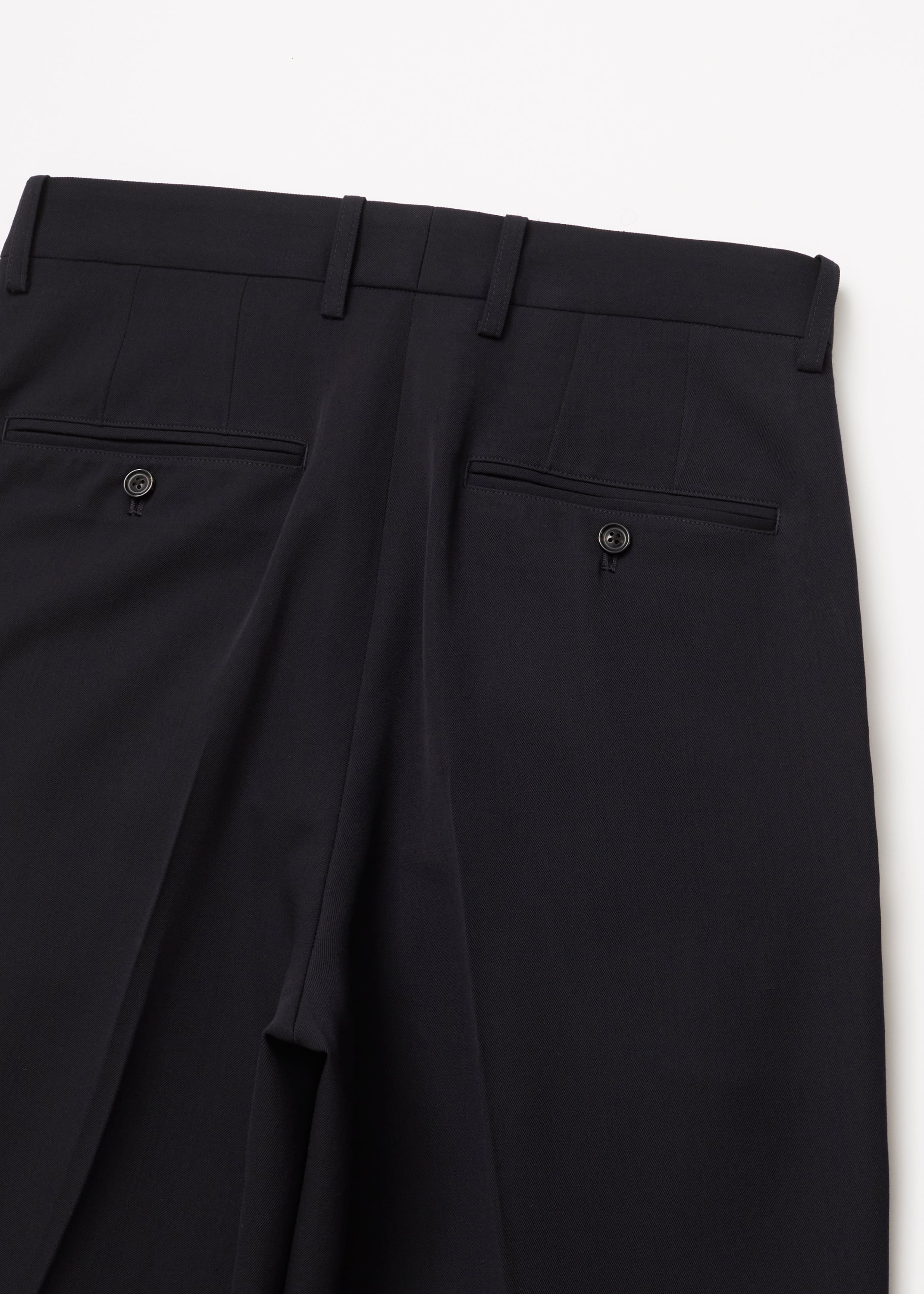 VINTAGE SOFT WOOL GABARDINE TUCKED TROUSERS