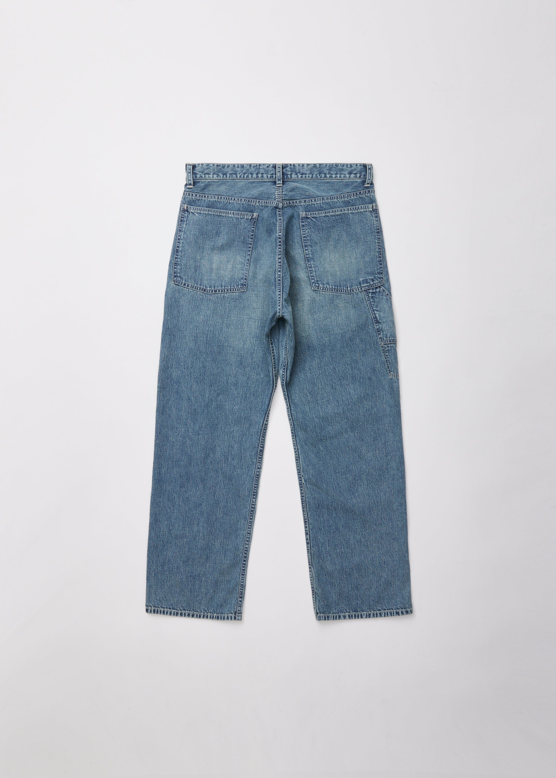 VINTAGE FADED LIGHT DENIM PAINTER PANTS