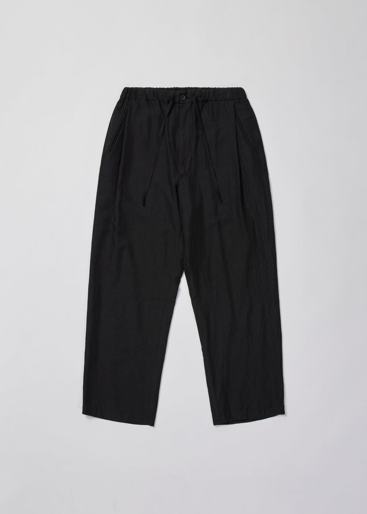 WASHED WOOL SILK TWILL DRAWSTRING PANTS | ULTERIOR online store