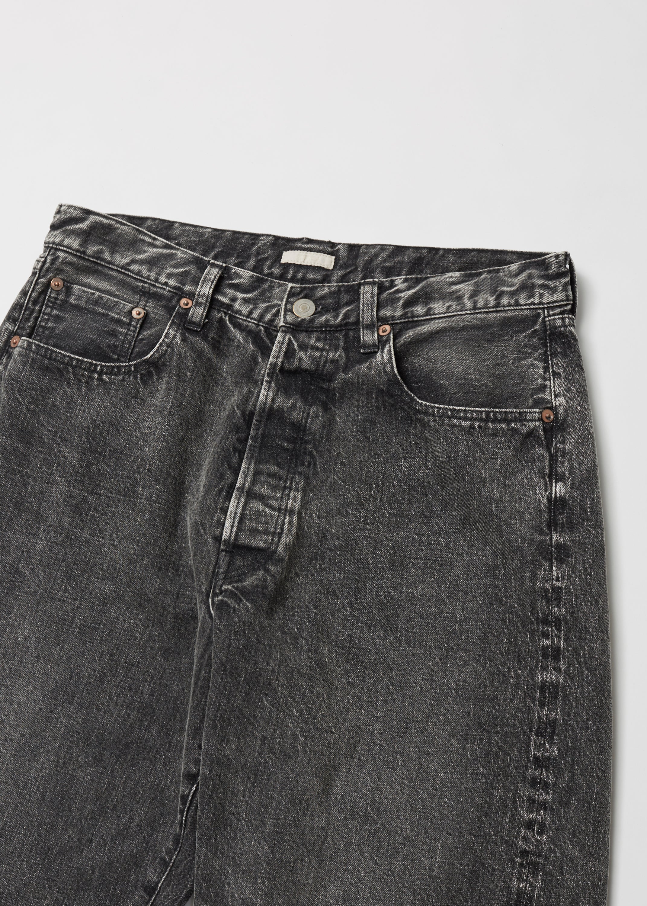 WASHED SELVEDGE BLACK DENIM 5P PANTS | ULTERIOR online store