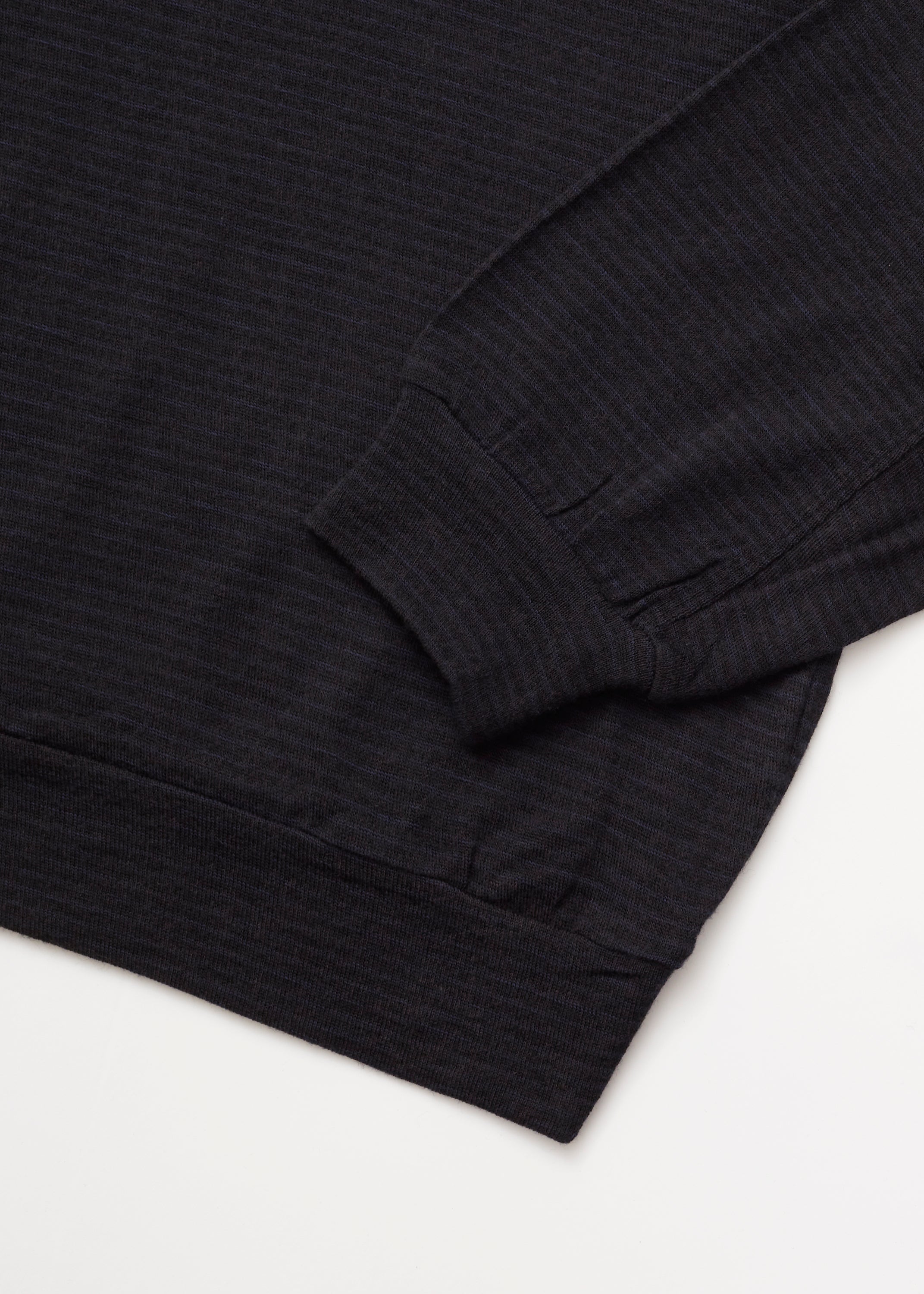 SUPER FINE WOOL COTTON TURTLE-NECK TOP (BORDER STRIPE )
