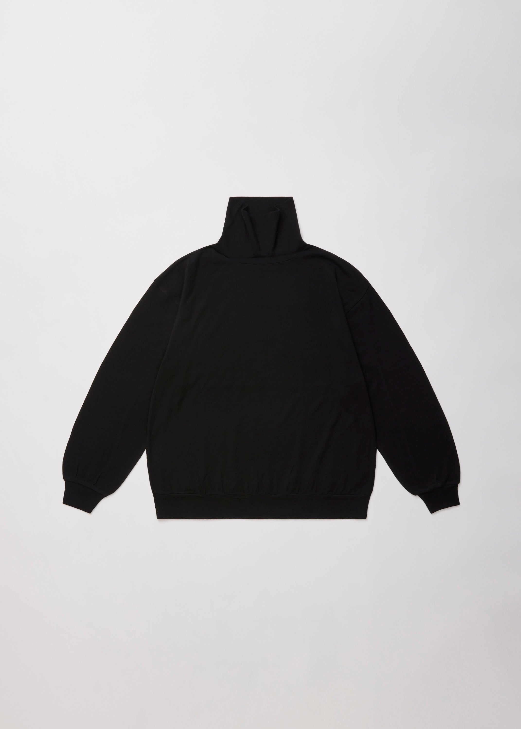 SUPER FINE WOOL COTTON TURTLE-NECK TOP