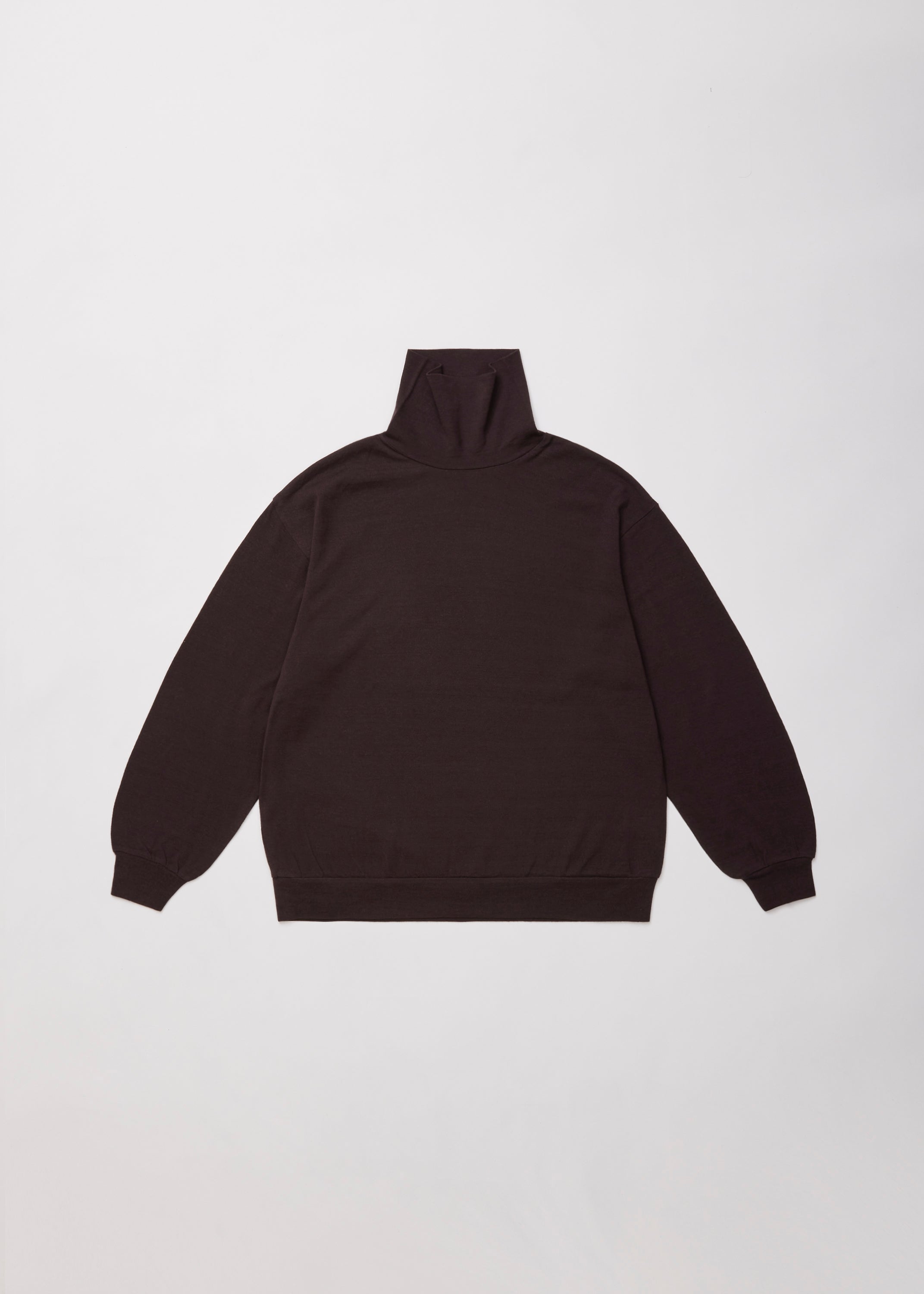 SUPER FINE WOOL COTTON TURTLE-NECK TOP