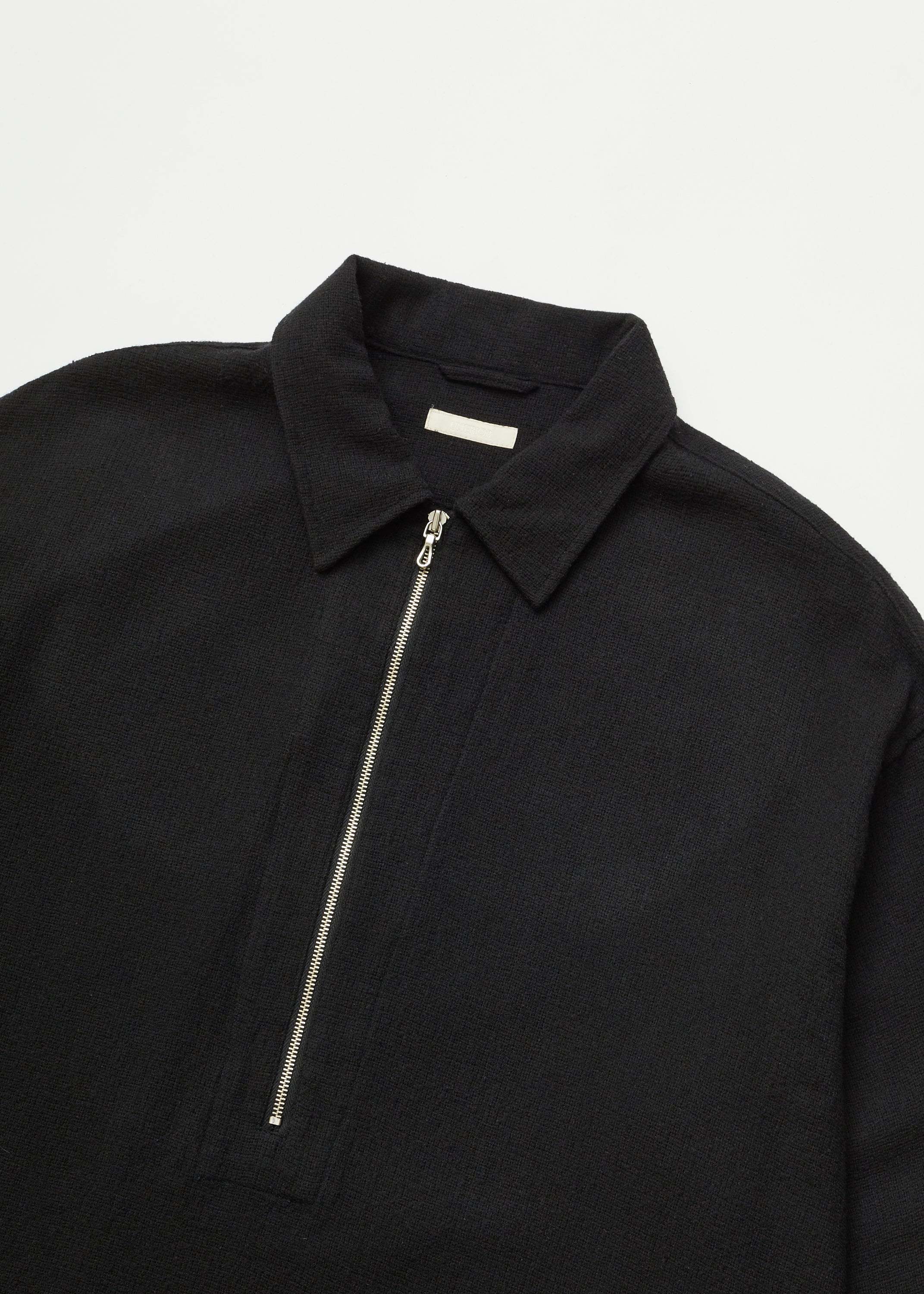 WOOL SILK MESH HALF-ZIP SHIRT