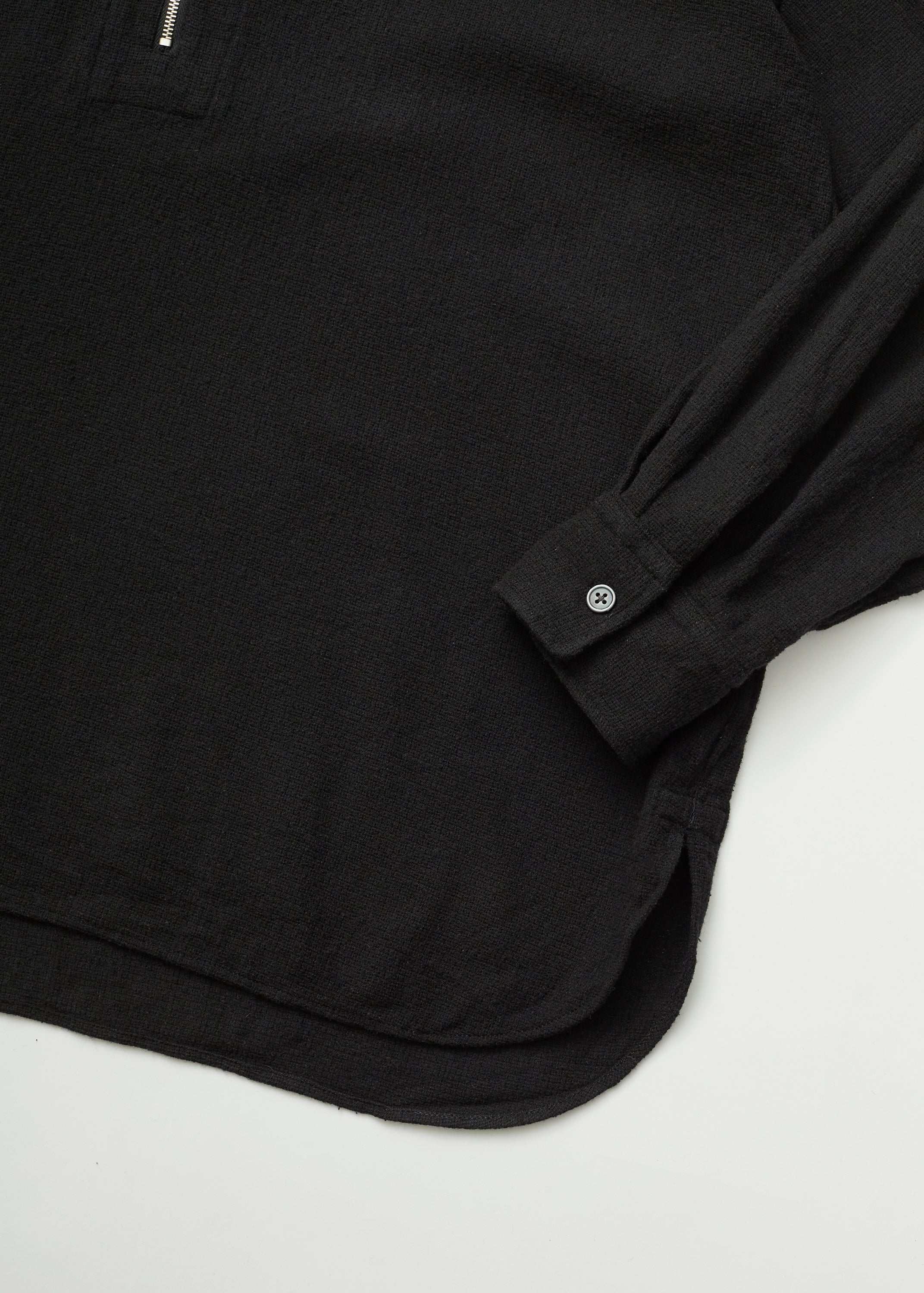 WOOL SILK MESH HALF-ZIP SHIRT