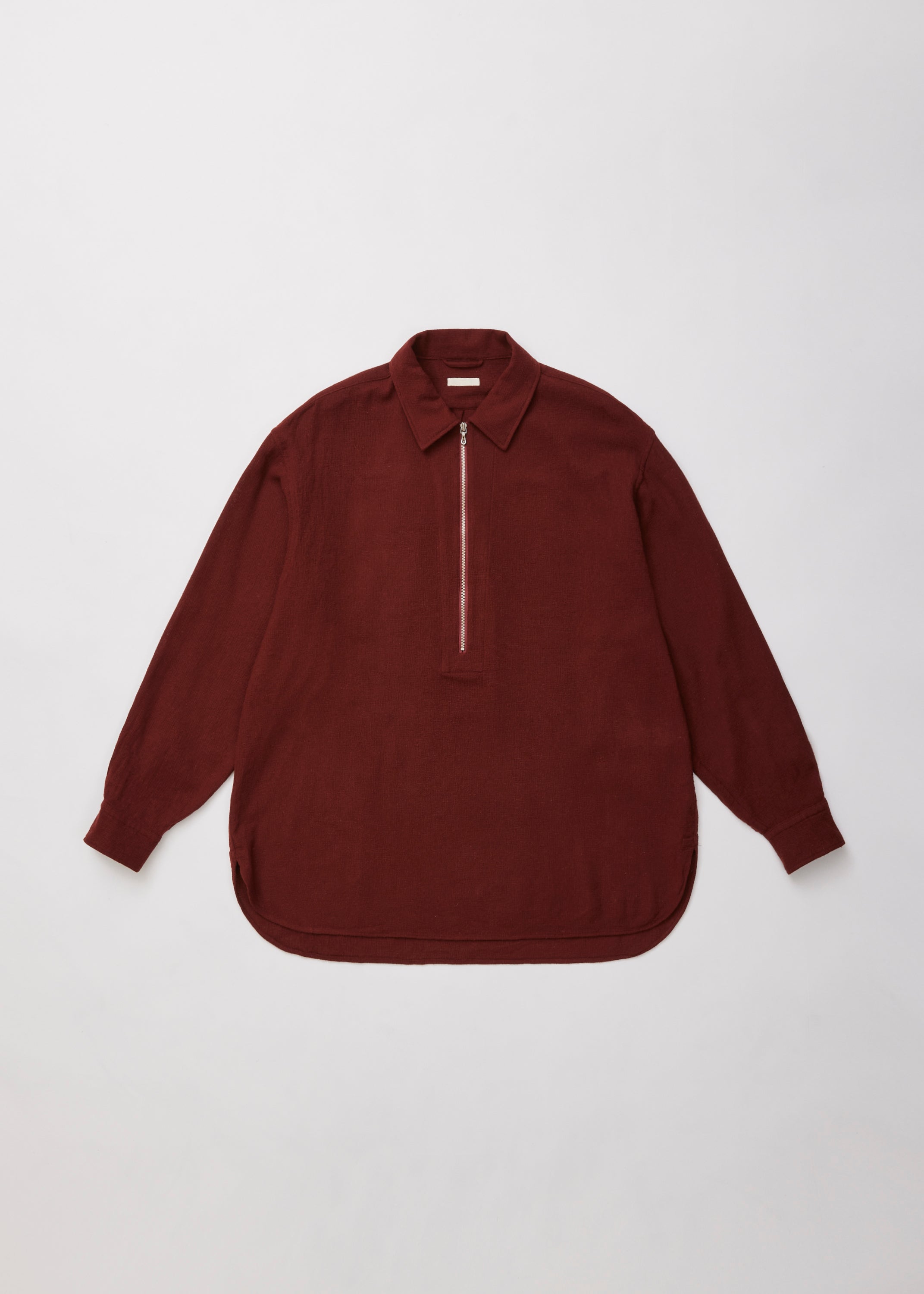 WOOL SILK MESH HALF-ZIP SHIRT