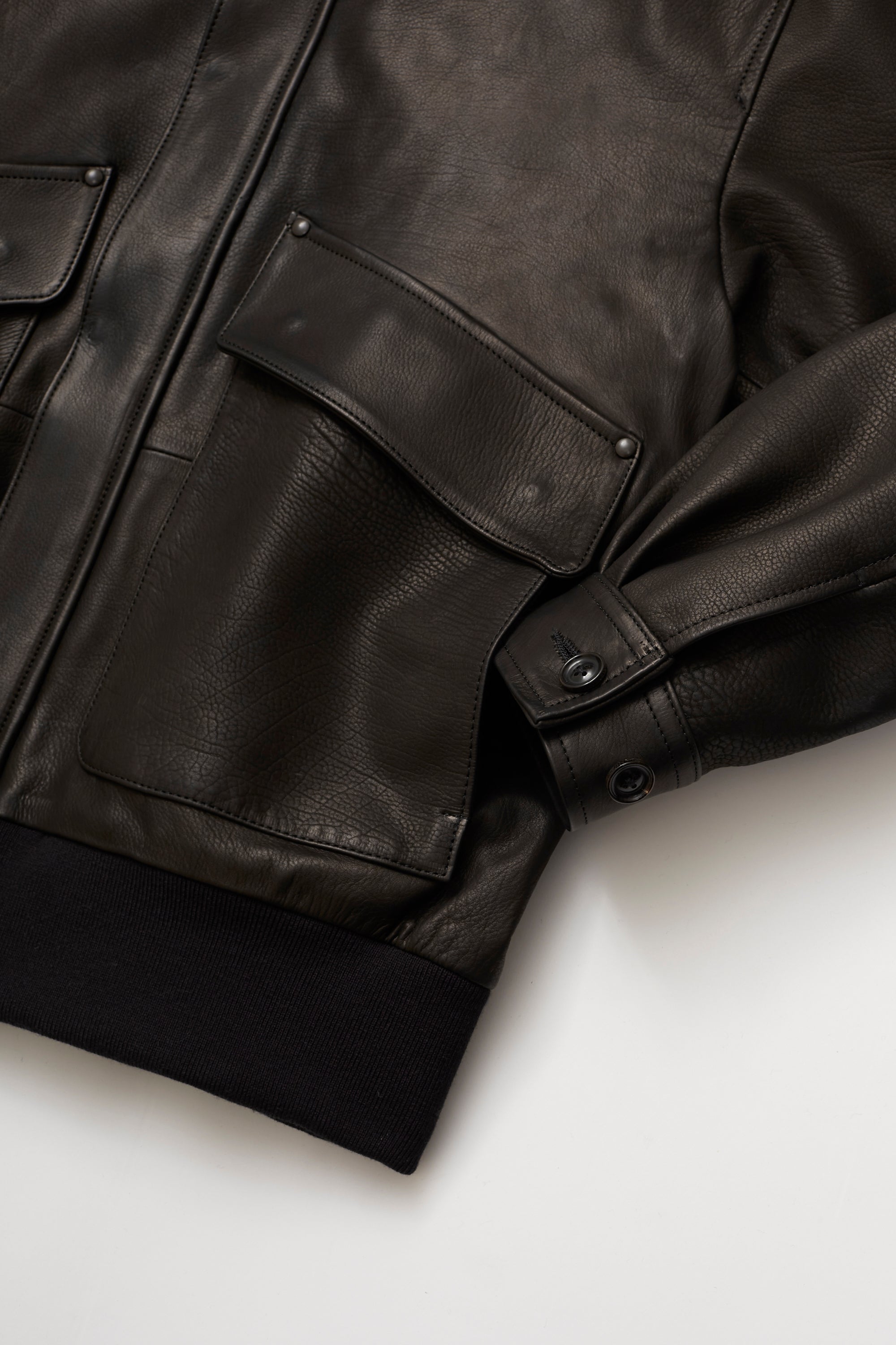 CALF LEATHER FLIGHT JKT