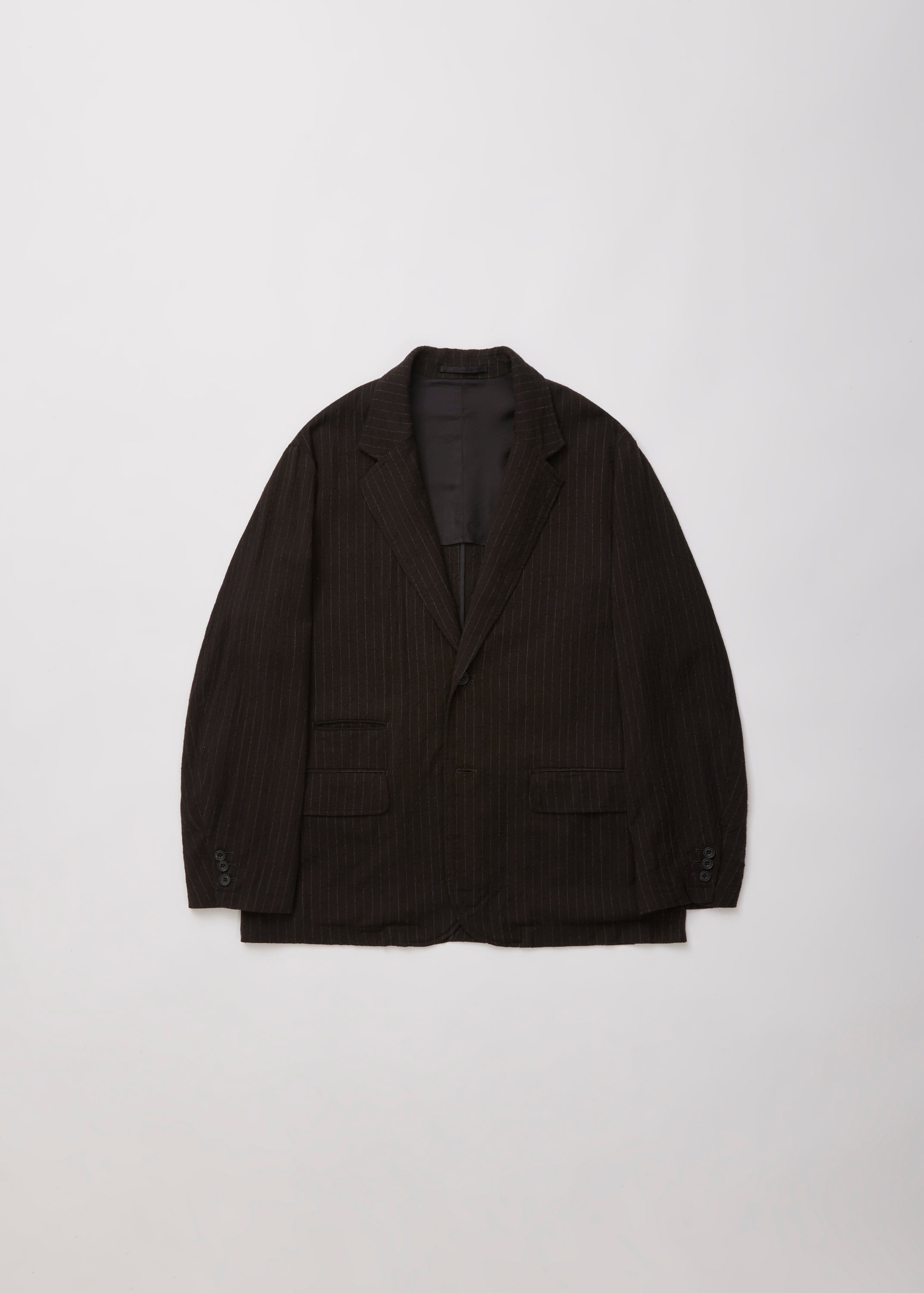 WASHED WOOL SILK STRIPE 2B JKT