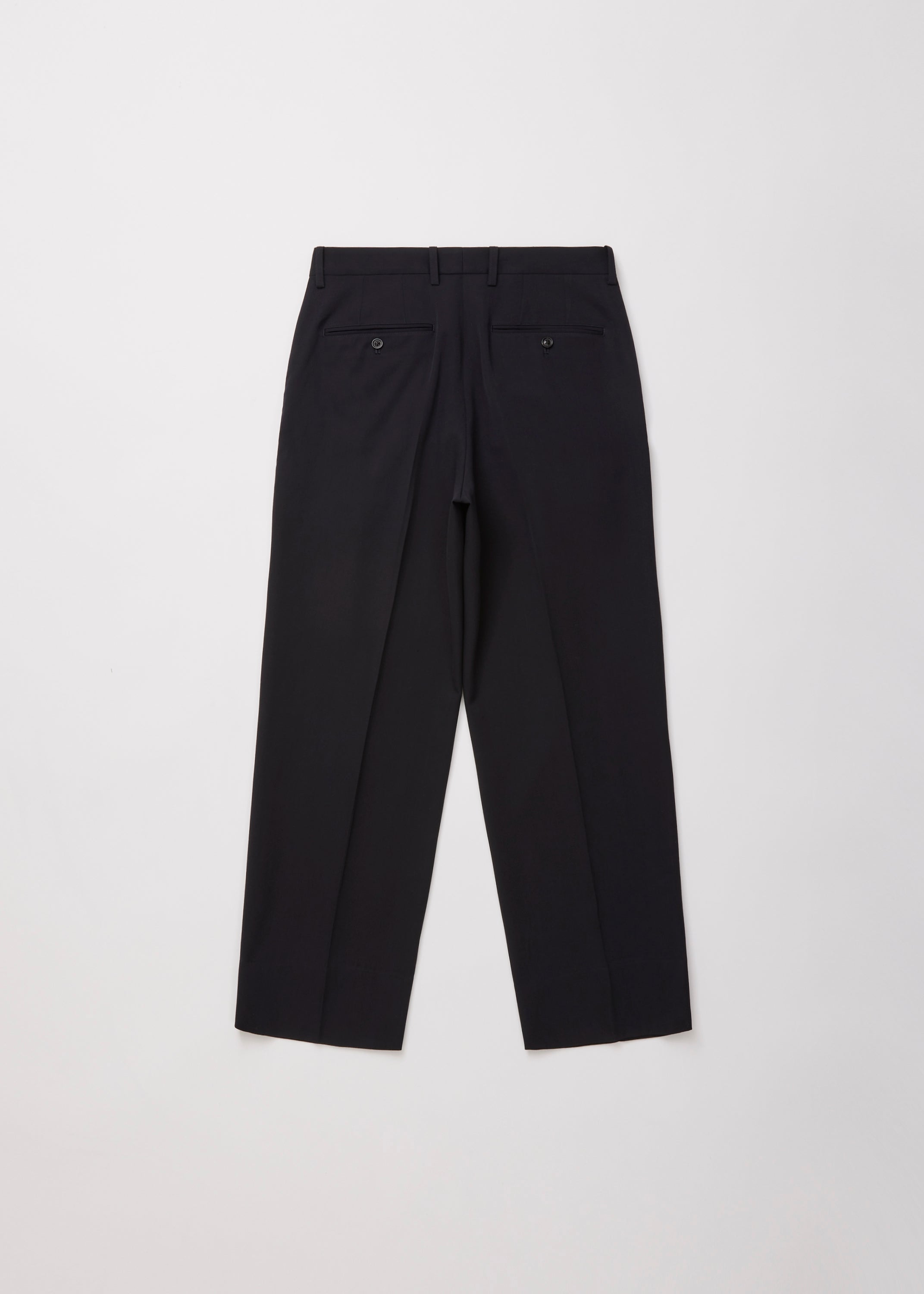 VINTAGE SOFT WOOL GABARDINE TUCKED TROUSERS