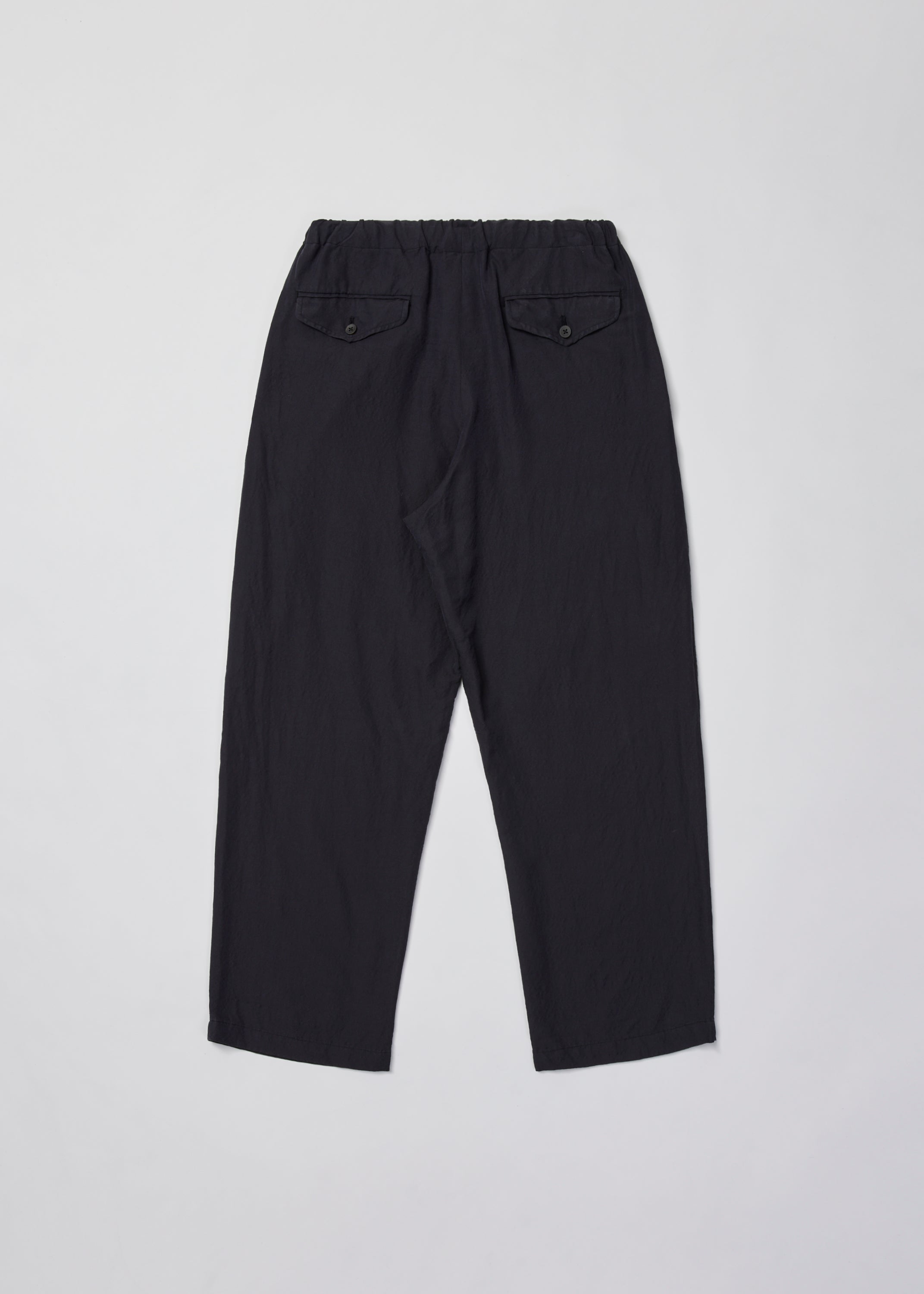 WASHED WOOL SILK TWILL DRAWSTRING PANTS
