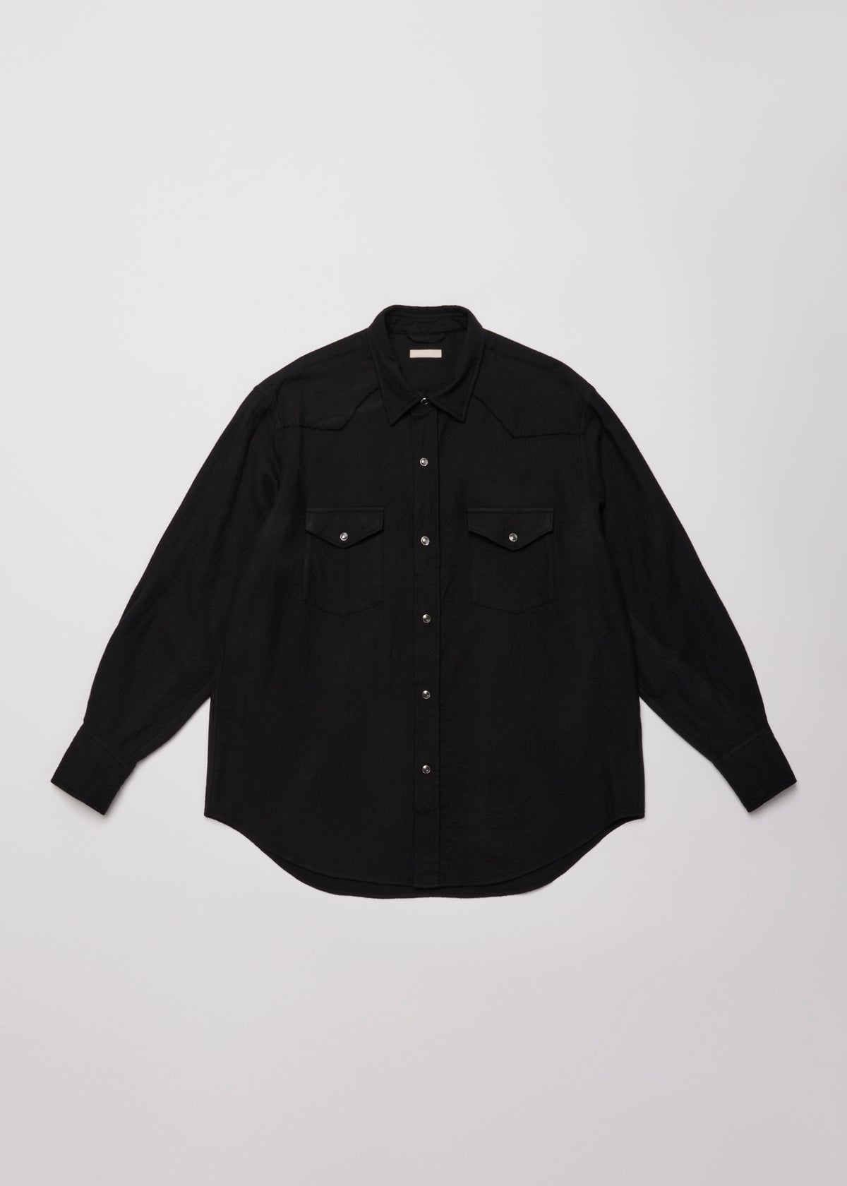 WASHED SUPER FINE WOOL VIYELLA WESTERN SHIRT