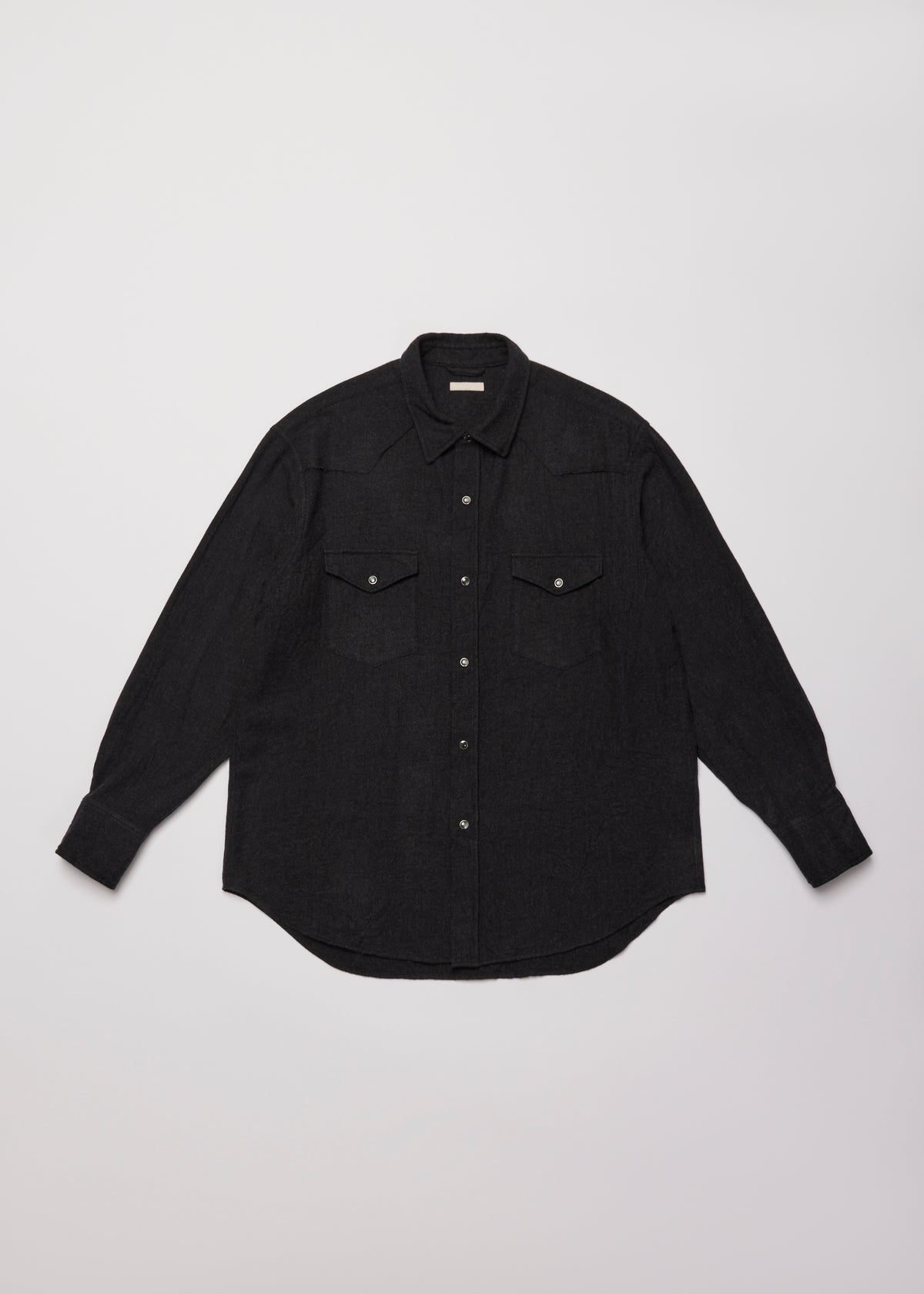 WASHED SUPER FINE WOOL VIYELLA WESTERN SHIRT