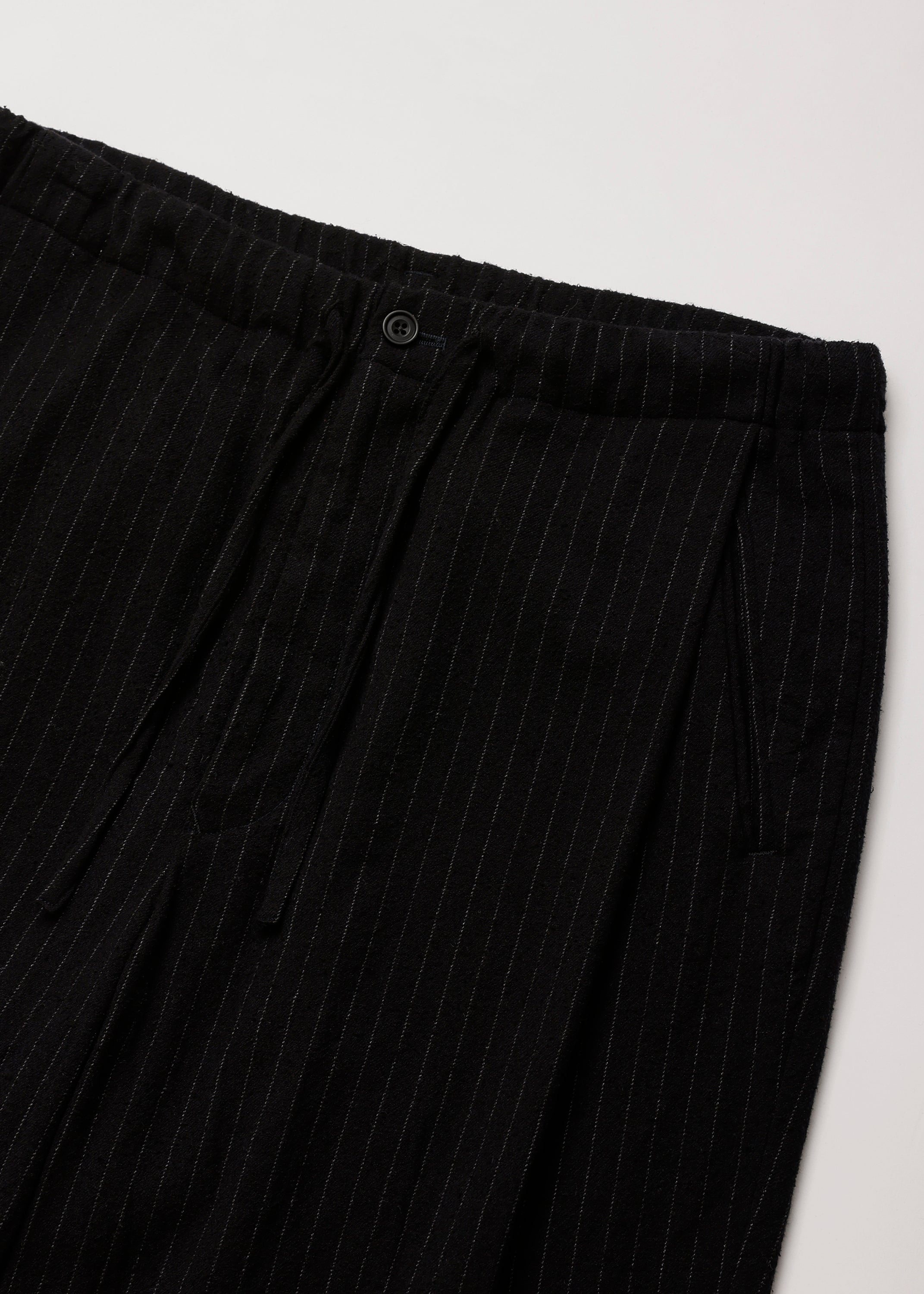 WASHED WOOL/SILK TWILL DRAWSTRING PANTS