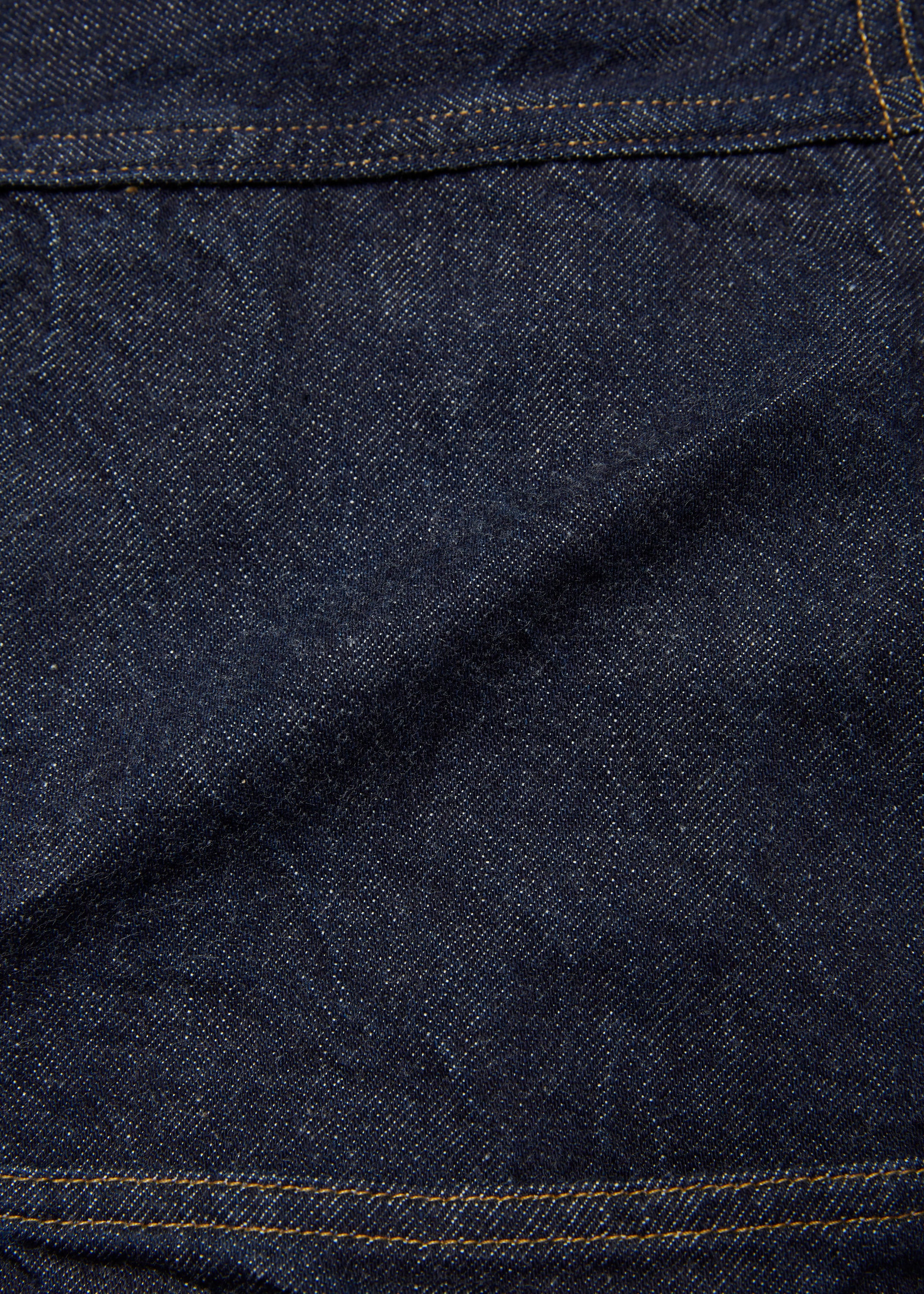 WASHED SELVEDGE DENIM PLEATED JKT