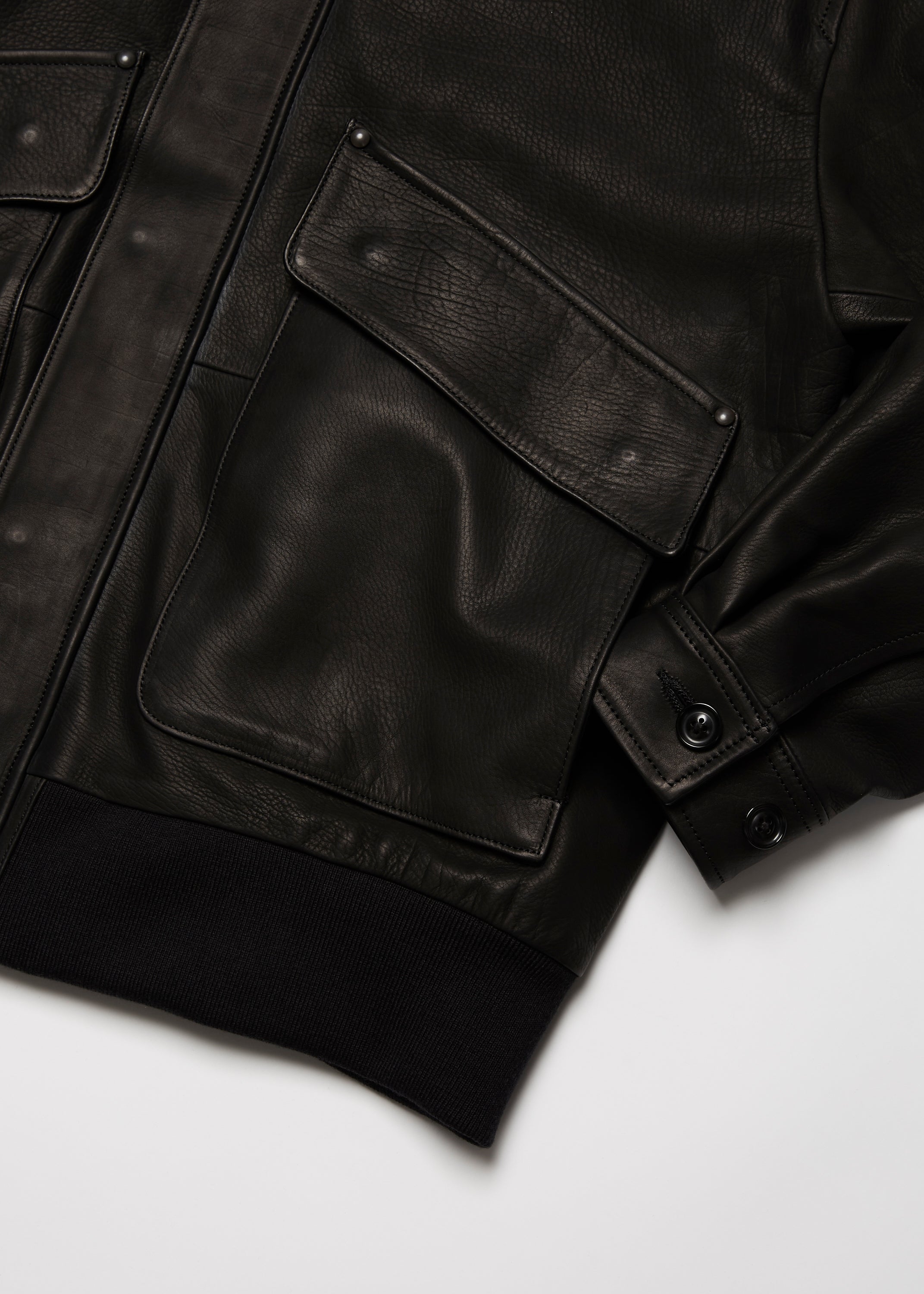 CALF LEATHER FLIGHT JKT