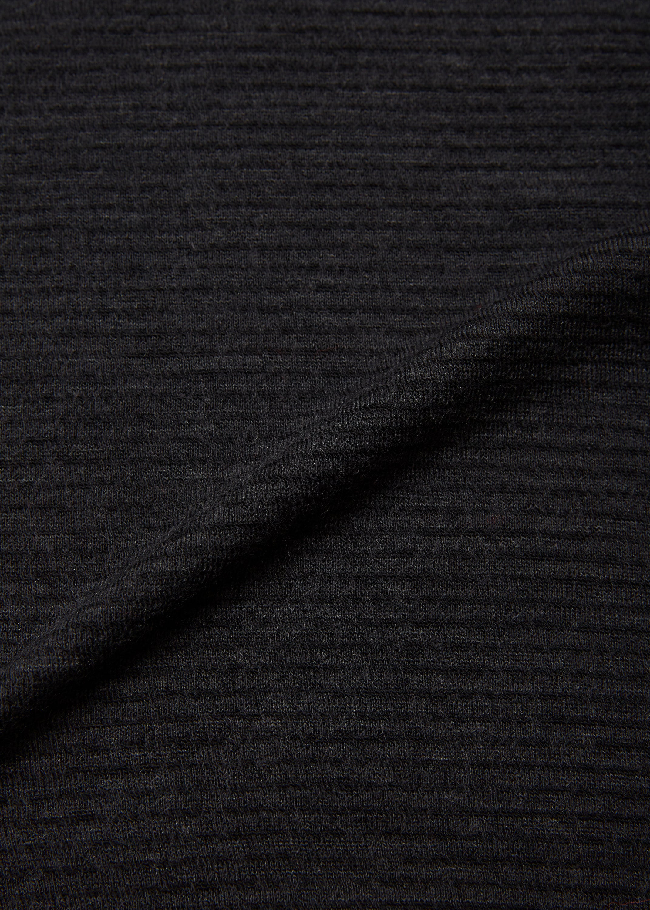 SUPER FINE WOOL COTTON TURTLE-NECK TOP (BORDER STRIPE )