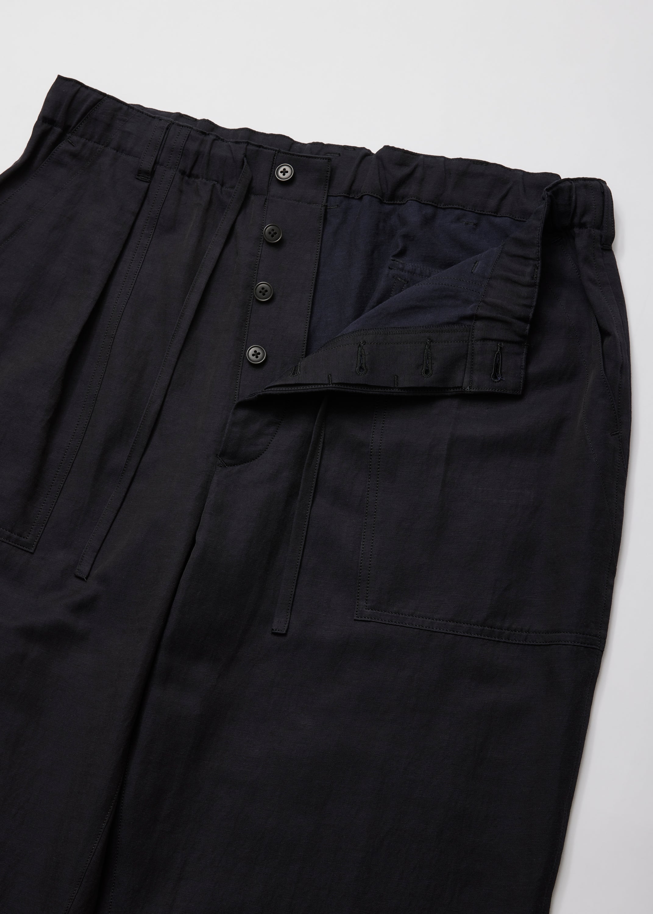 WASHED CHAMBRAY TWILL UTILITY PANTS