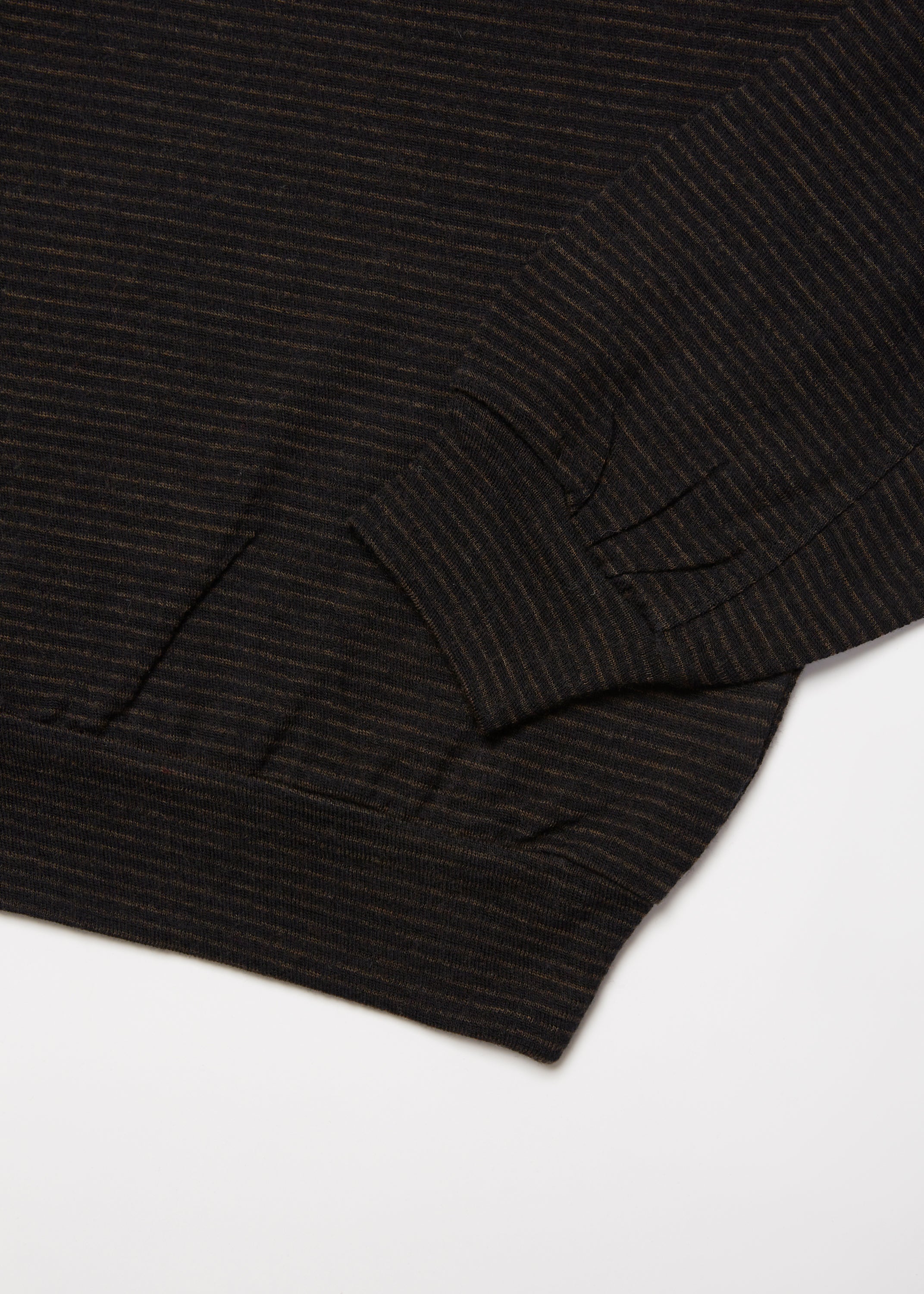 SUPER FINE WOOL COTTON TURTLE-NECK TOP (BORDER STRIPE )