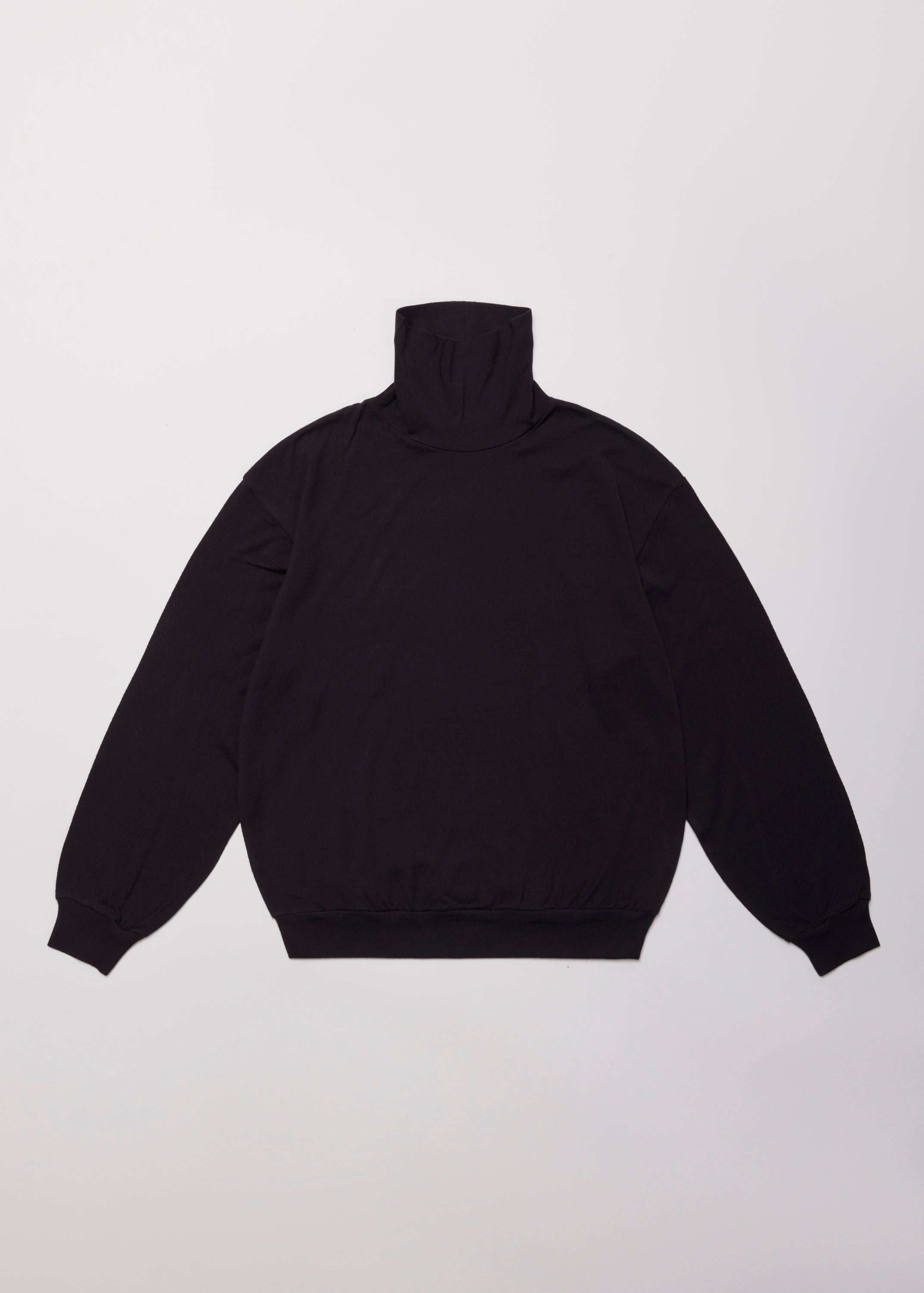 SUPER FINE WOOL COTTON TURTLE-NECK TOP