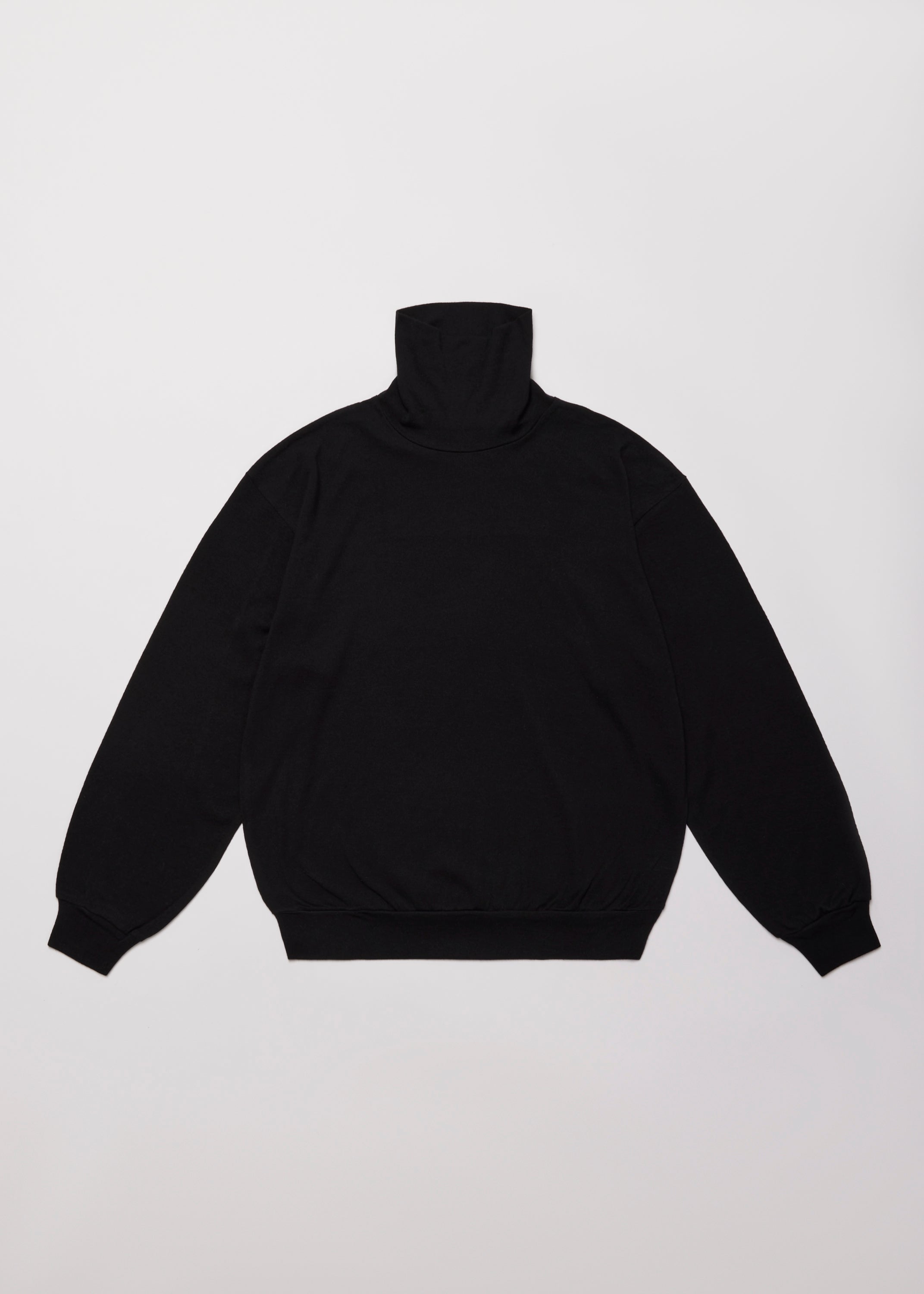 SUPER FINE WOOL COTTON TURTLE-NECK TOP