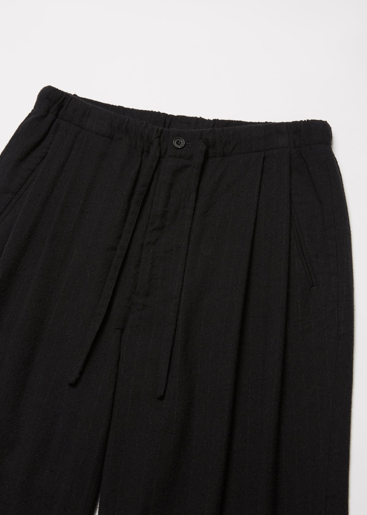 WASHED W/S STRIPE DRAWSTRING WIDE PANTS