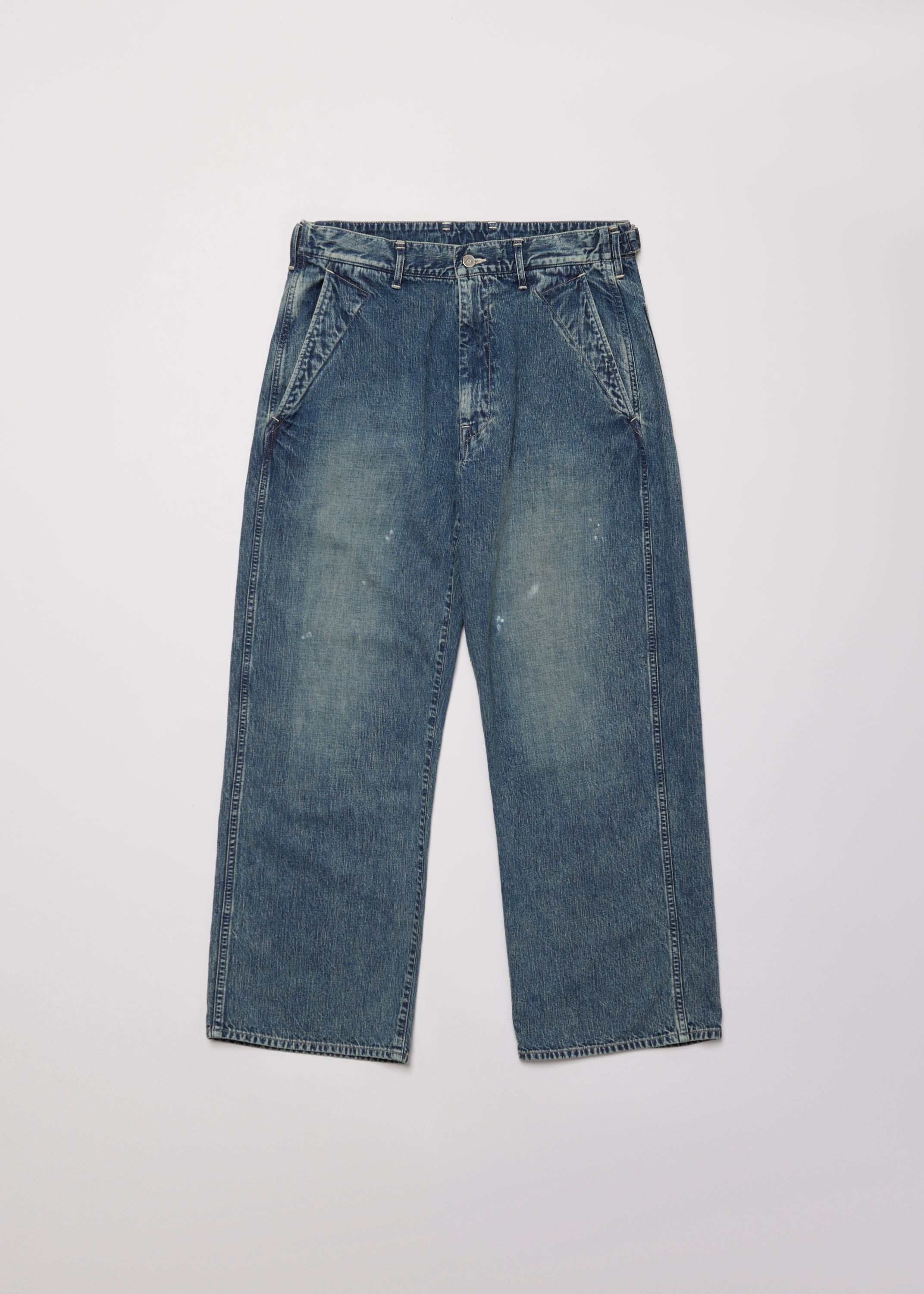 FADED LIGHT DENIM WORK PANTS